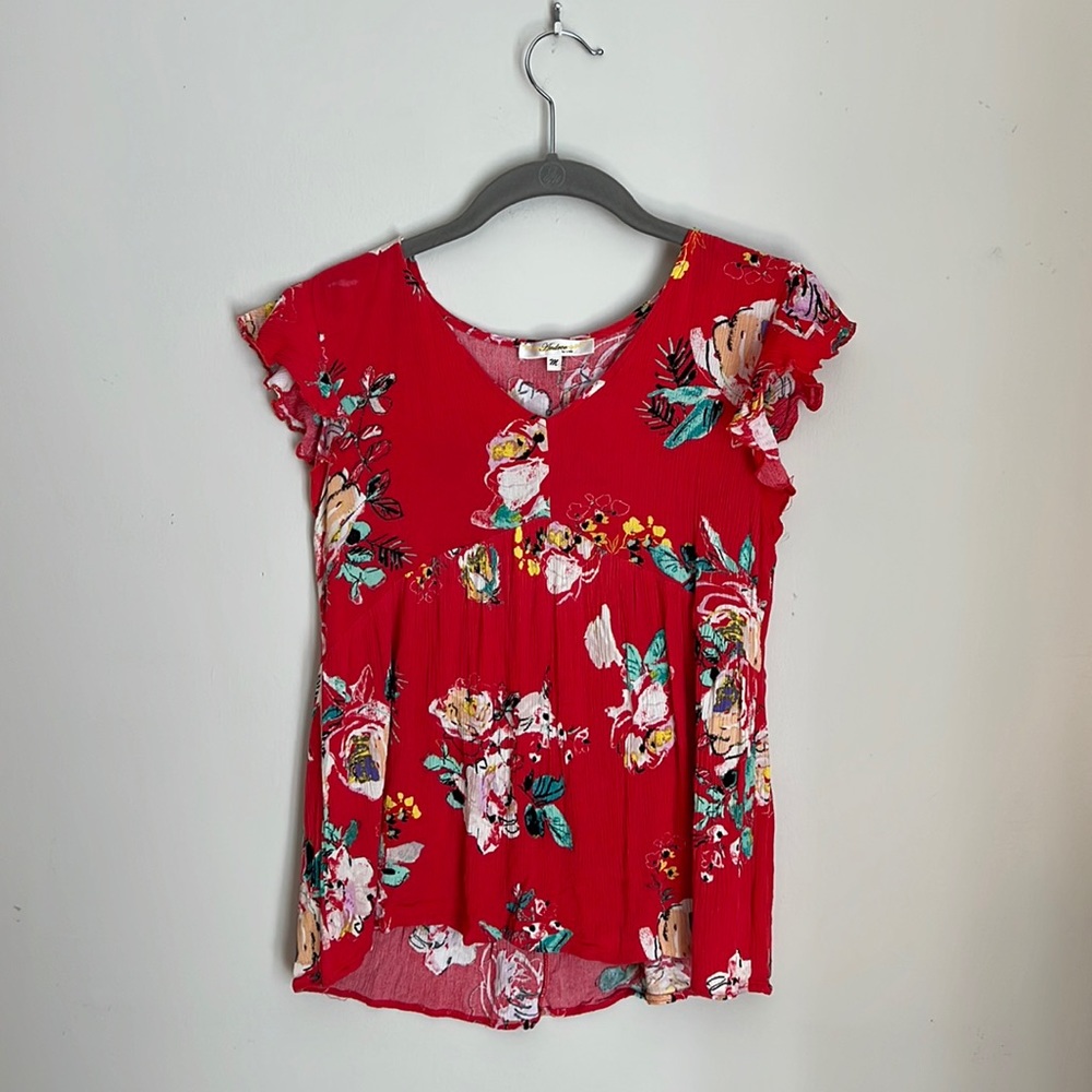Andrée by unit red flowered shirt size medium